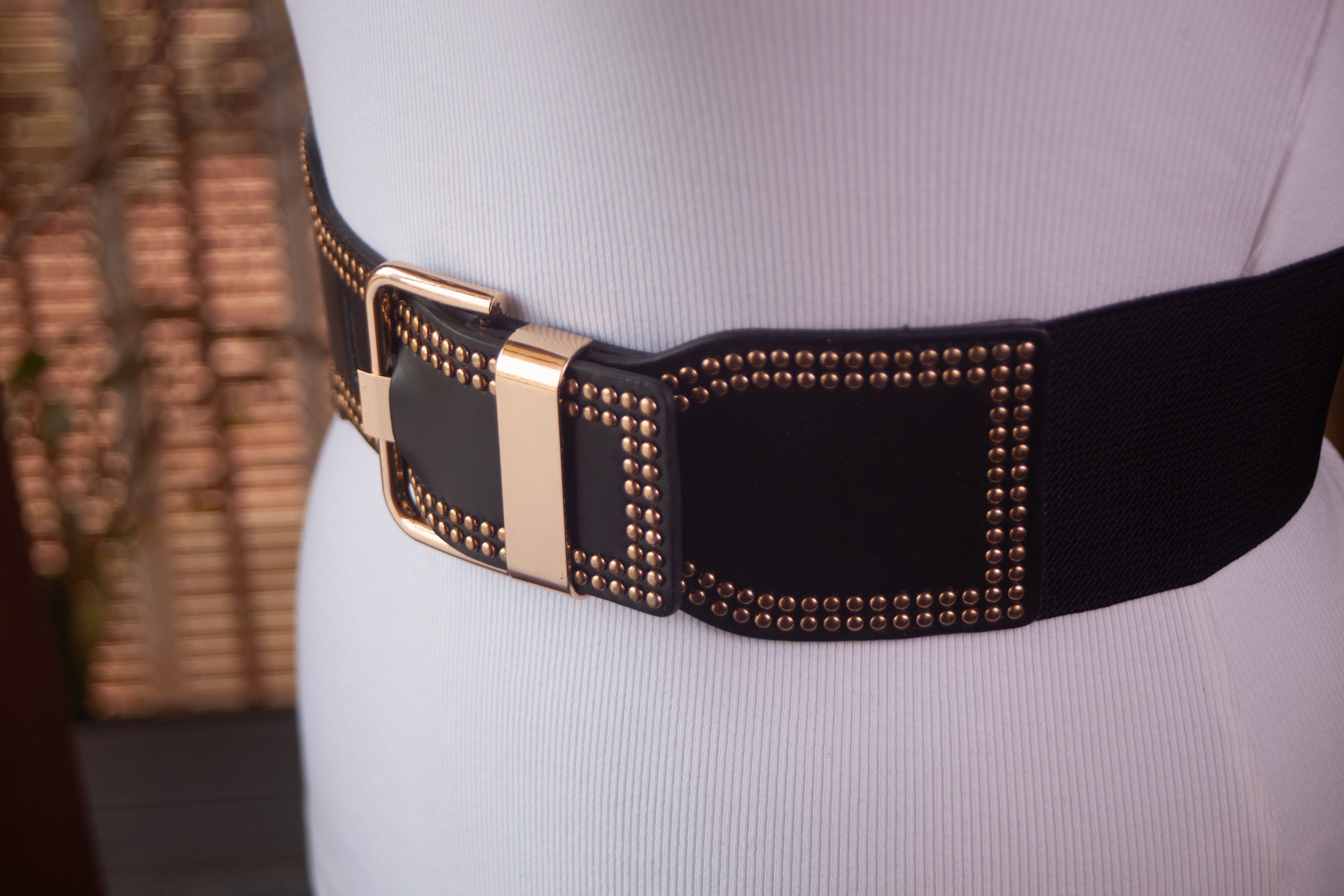 Black Belt with Gold Rivets