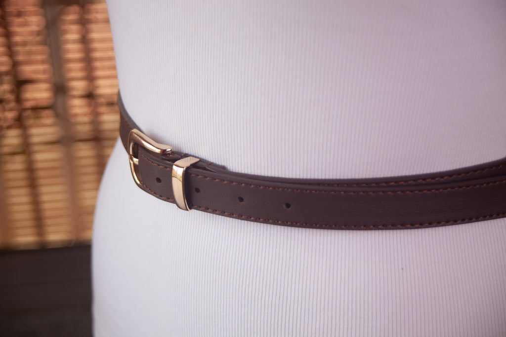Brown Belt with Gold Buckle