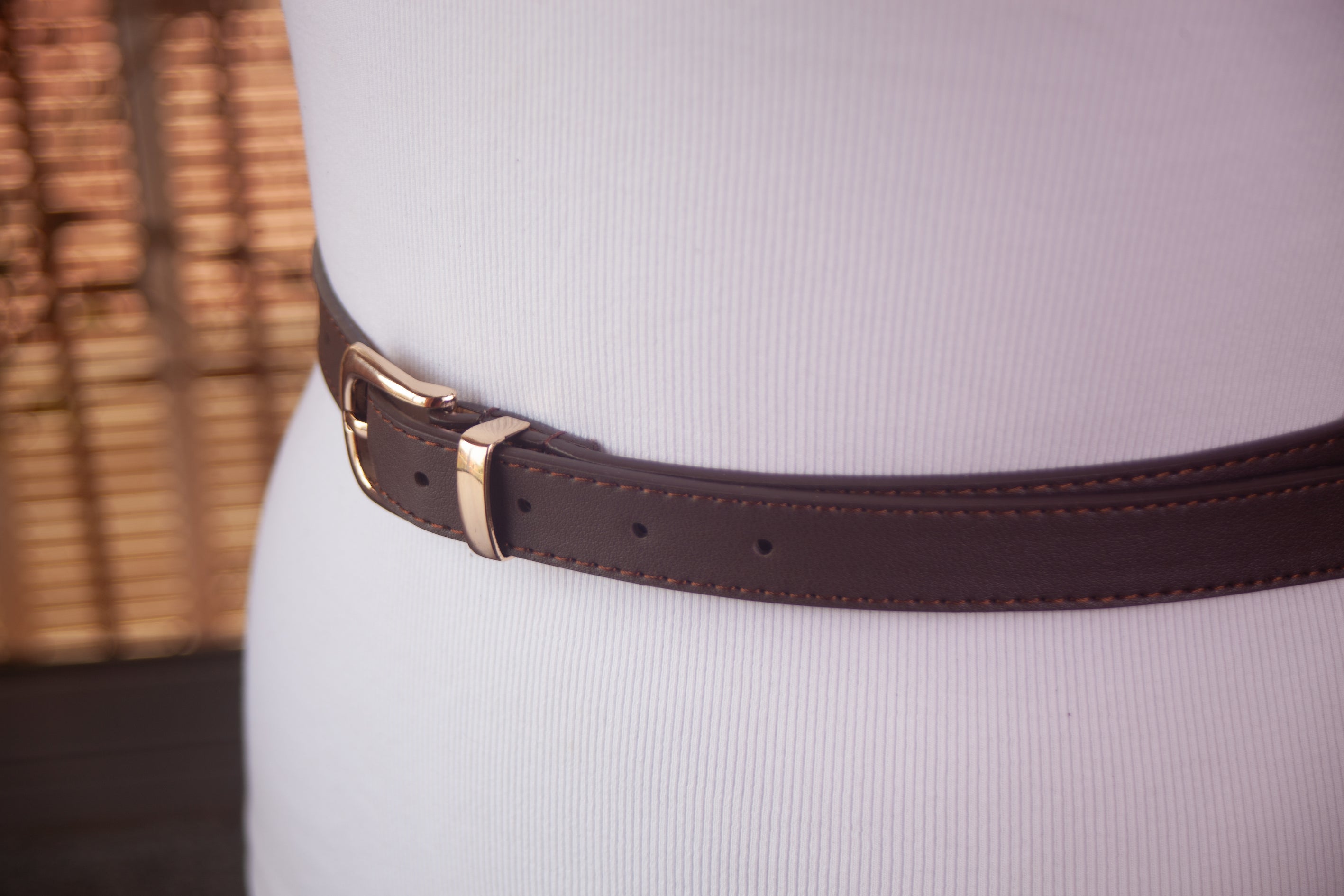 Brown Belt with Gold Buckle