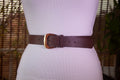 Brown Belt with Bold Gold Buckle