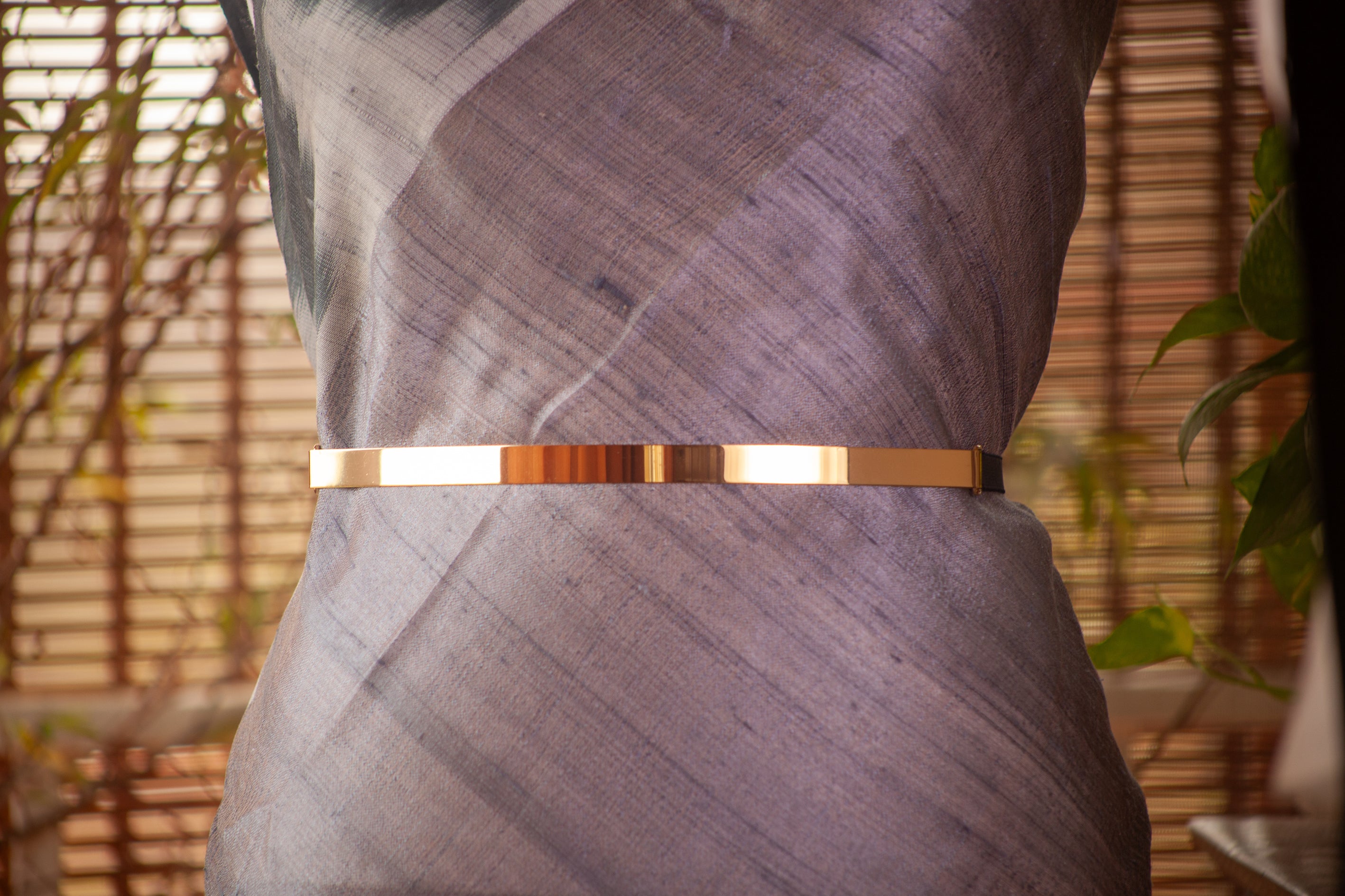 Slim Metal Plate on Black Belt