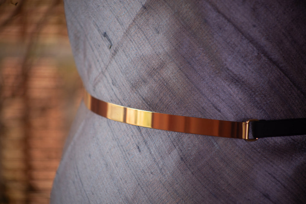Slim Metal Plate on Black Belt