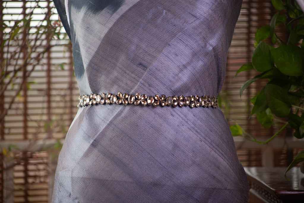 Satin Belt with Big Gold Sequins